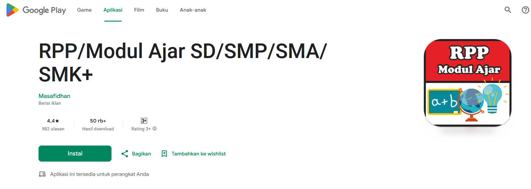 Download RPP / Modul Ajar SD / MI – SMP/MTs – SMA/SMK/MA Perangkat Lengkap