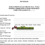 Surat Pernyataan Orangtua Wali Murid Baru Atau Pindahan