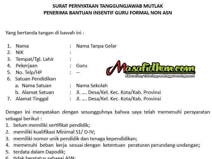 Download SPTJM Bantuan Insentif Guru 2025 dan Syarat Pencairan Bantuan