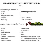 SURAT KETERANGAN AKTIF MENGAJAR DI SEKOLAH