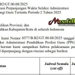 Seleksi PPG Periode 2 Tahun 2025 – Diperpanjang Sampai 26 Agustus